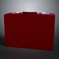 Stylish Red Suitcase With Leather Handle And Metal Clasps For Daily Use