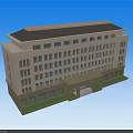 Modern Multi Storey Office Building Exterior With Multiple Windows And Entrance Greenery