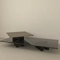 Modern Minimalist Coffee Table With Double Layer Design And Contrast Colors 3d model