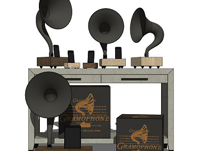 Modern phonograph ornaments combination model