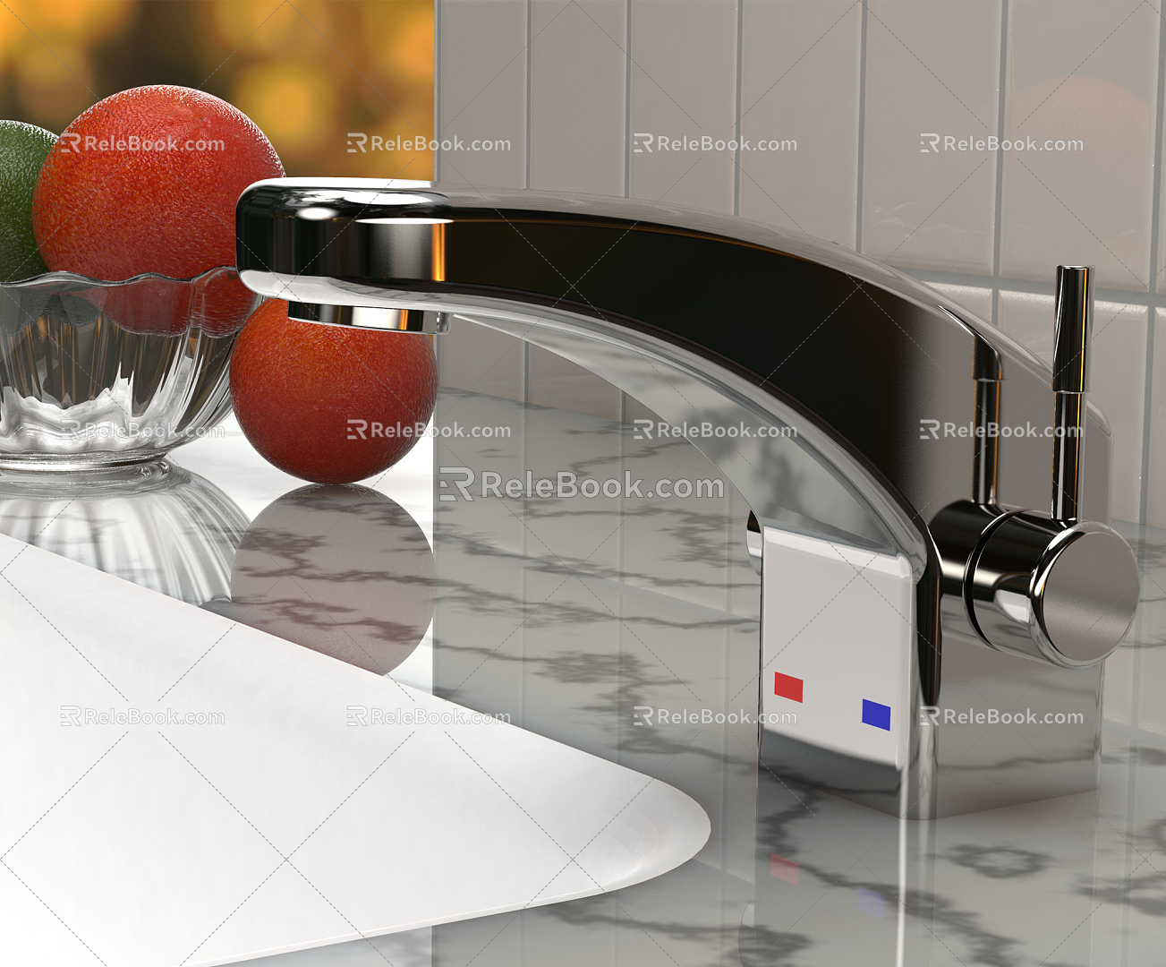 Modern faucet kitchen faucet 3d model