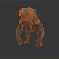 Fantasy Monster Character With Gray Fur Red Eyes And Humanoid Structure
