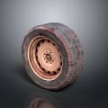 High Performance Rubber Tire With Deep Tread Pattern Red Sidewall Stripe And Metallic Wheel Rim