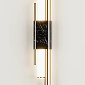 Modern Wall Lamps With Metal Frames Round Shades And Marble Accents