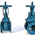 Industrial Equipment Blue Gate Valves With Flanged Ends And Handwheel Operation