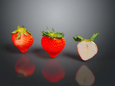 strawberry fruit fresh fruit seasonal fruit 3d model