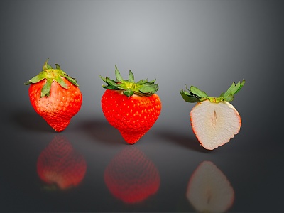 strawberry fruit fresh fruit seasonal fruit 3d model