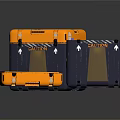 Orange And Dark Blue Toolboxes Open With Foam Lining And Closed Design 3d model