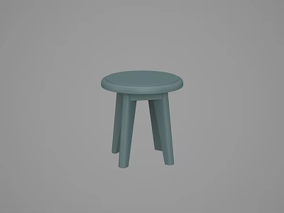 Modern Light Colored Stool with Round Seat and Three Legs Minimalist Design for Home Furniture 3d model