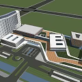 Modern Hospital Outpatient Building With Contemporary Design Glass Facade And High Rise Structure