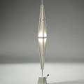 Modern Geometric Floor Lamp With Metal Frame Transparent Shade And Soft Light