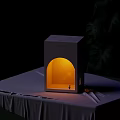 Modern Square Wall Lamp with Arch Shaped Warm Yellow Light and Small Silhouette Decoration