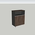 Modern Storage Cabinet with Wooden Doors and Black Frame Open Shelves for Book Storage