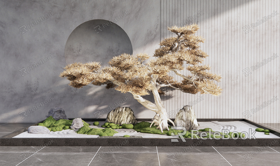 New Chinese Landscape Setches Courtyard Landscape Setches model