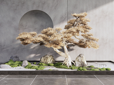 New Chinese Landscape Setches Courtyard Landscape Setches model