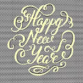 Happy New Year Artistic Calligraphy Design On Decorative Grid Background