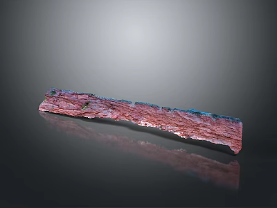 Red Textured Decorative Strip With Long Shape And Glossy Surface Design 3d model
