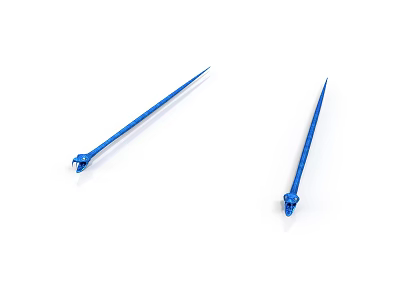 Two Blue Spiked Weapons Featuring Sharp Tips On White Background 3d model