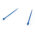 Two Blue Spiked Weapons Featuring Sharp Tips On White Background