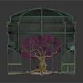 Ornate Glass Dome Greenhouse Architecture With Metal Frame And Tree Inside Design