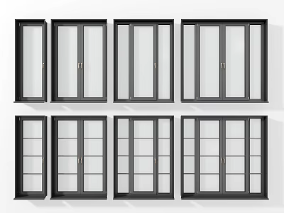 Aluminum alloy window combination for modern windows 3d model