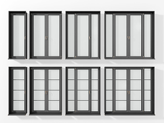 Aluminum alloy window combination for modern windows 3d model