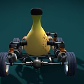Creative Banana Shaped Toy Car With Blue Seat Wheels And Mechanical Parts