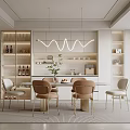 Elegant Modern Dining Room Interior With Luxury Table Chairs And Stylish Pendant Lights