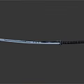 Enchanted Samurai Sword With Blue Pink Glowing Blade And Black Textured Handle