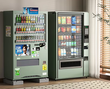Modern Vending Machine Beverage Vending Machine Smart Refrigerator Double Door Refrigerator Freezer Wine Cabinet Beverage Cabinet 3d model