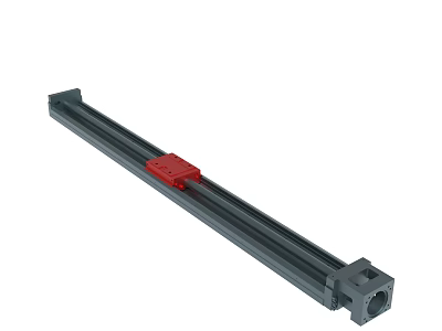 Gray Linear Module With Red Slider Precision Rail Mechanical Component 3d model