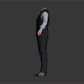 Headless Character Models With Green Striped And Blue Vests Pants Holding Hands On White Background