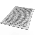 Square Carpet With Geometric Grid Pattern Woven Fabric Soft Durable For Living Room Home Decor