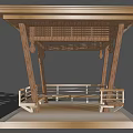 Wooden Pergola Design With Roof Railing And Bench For Outdoor Space