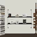 Italian-style Nordic-style Bookshelf Italian-style Iron-style Bookshelf Nordic-style Metal Bookshelf Storage Rack for Books Luminous Wall-hanging Bookshelf Partition 3d model