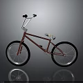 Maroon BMX Bicycle With Metallic Frame White Rims Black Tires And High Handlebars