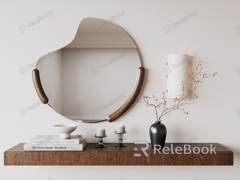 Mutilated Round Art Wall Lamp Mirror model