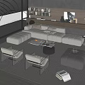 Modern sofa coffee table combination 3d model
