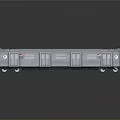 3D Silver Subway Train Model with Windows Doors and Reflective Surface on Gray Background 3d model