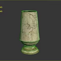Elegant Copper Vase With Golden Floral Patterns And Sturdy Base As Decorative Household Item