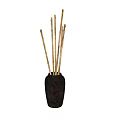 Elegant Black Vase With Tall Bamboo Sticks For Modern Home Decoration