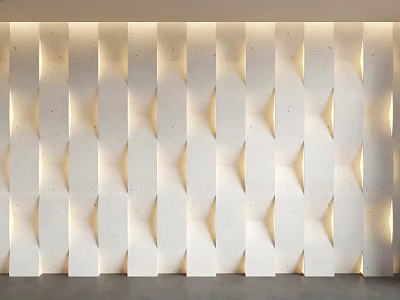 Modern Geometric Wall Panel Design With Backlit Textured Surface For Interior Decor 3d model