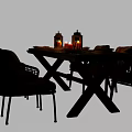 Modern Outdoor Woven Dining Table Set With Decorative Patterned Cushions And Neat Dinnerware Settings