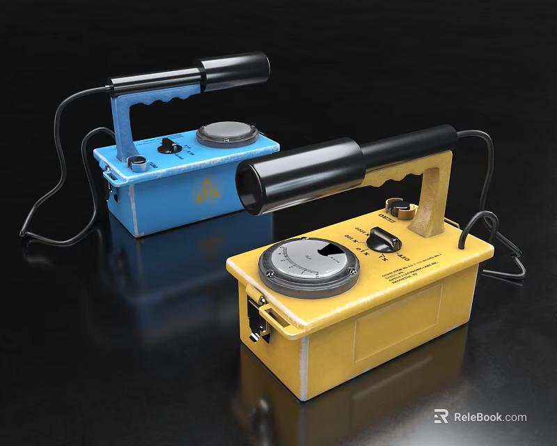 Blue And Yellow Industrial Equipment With Handheld Design Control Panel And Handle 3d model 