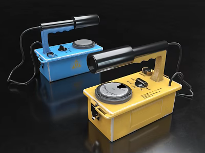 Blue And Yellow Industrial Equipment With Handheld Design Control Panel And Handle 3d model