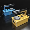 Blue And Yellow Industrial Equipment With Handheld Design Control Panel And Handle