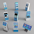 Smart Self Service Machines With Various Touch Screens And Digital Interface Designs 3d model