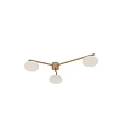 Modern Gold Metal Chandelier With White Oval Shades And Multiple Lights