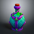 Lifestyle Product Purple Blue Bottle With Red Cap Green Decorations Purple Straps And Green Gemstones