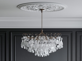 French Chandelier Living Room Ceiling Light Luxury Chandelier 3d model